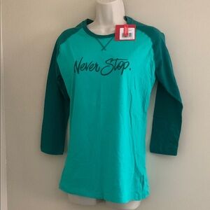 North face new with tags Never Stop Kids Raglan Shirt - Teal